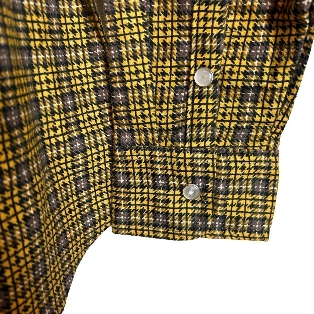 HABAND Mens Quality & Comfort Vintage Pearl Snap Plaid Shirt w/ Pearl Snap Cuffs - Picture 3 of 11